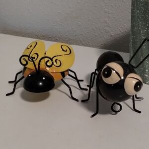 Yellow and Black Insect Figurines